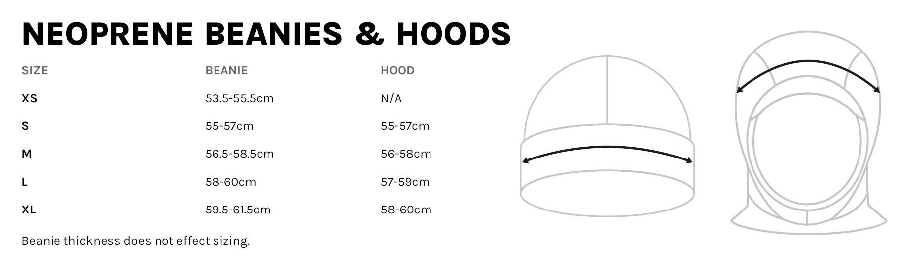 Size table